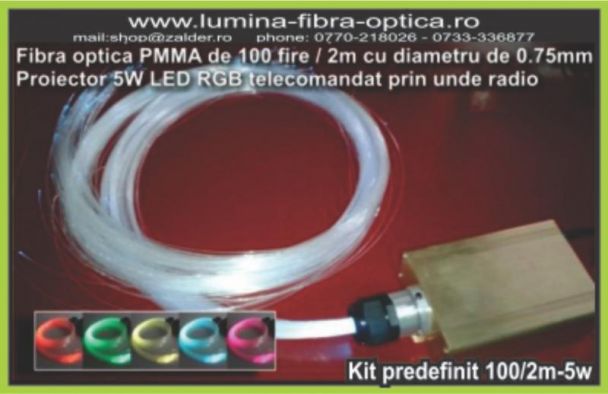 Set 5W RGB fibra optica 100 fire /2m