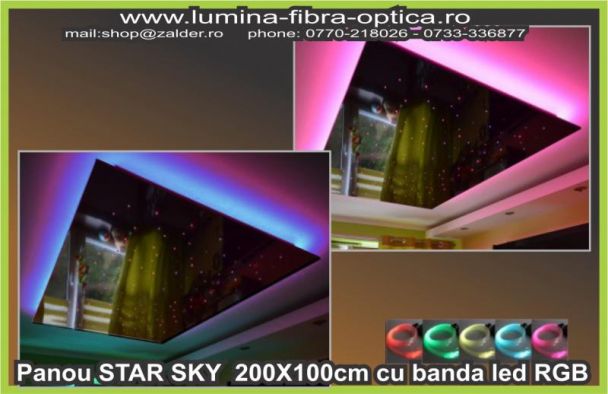 Panou STAR SKY 200x100cm plexi negru lucios