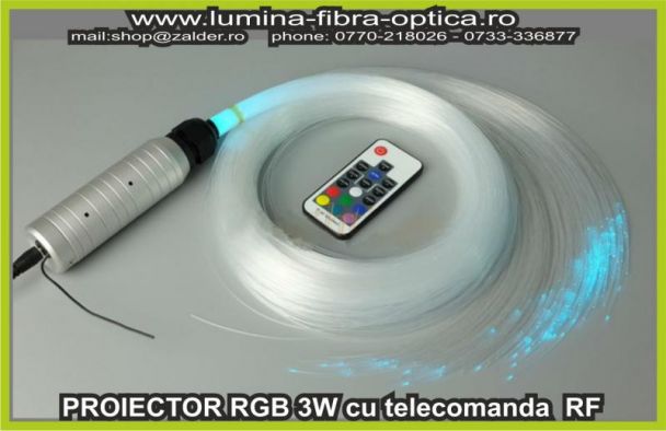 Kit 3W RGB cu 50 fire fibra optica STAR SKY la 2m