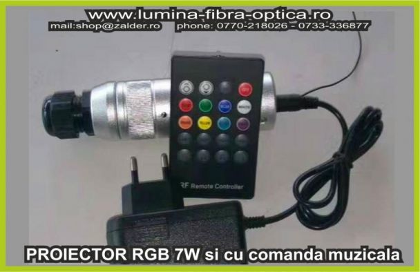 Proiector 7W RGBW cu telecomanda RF